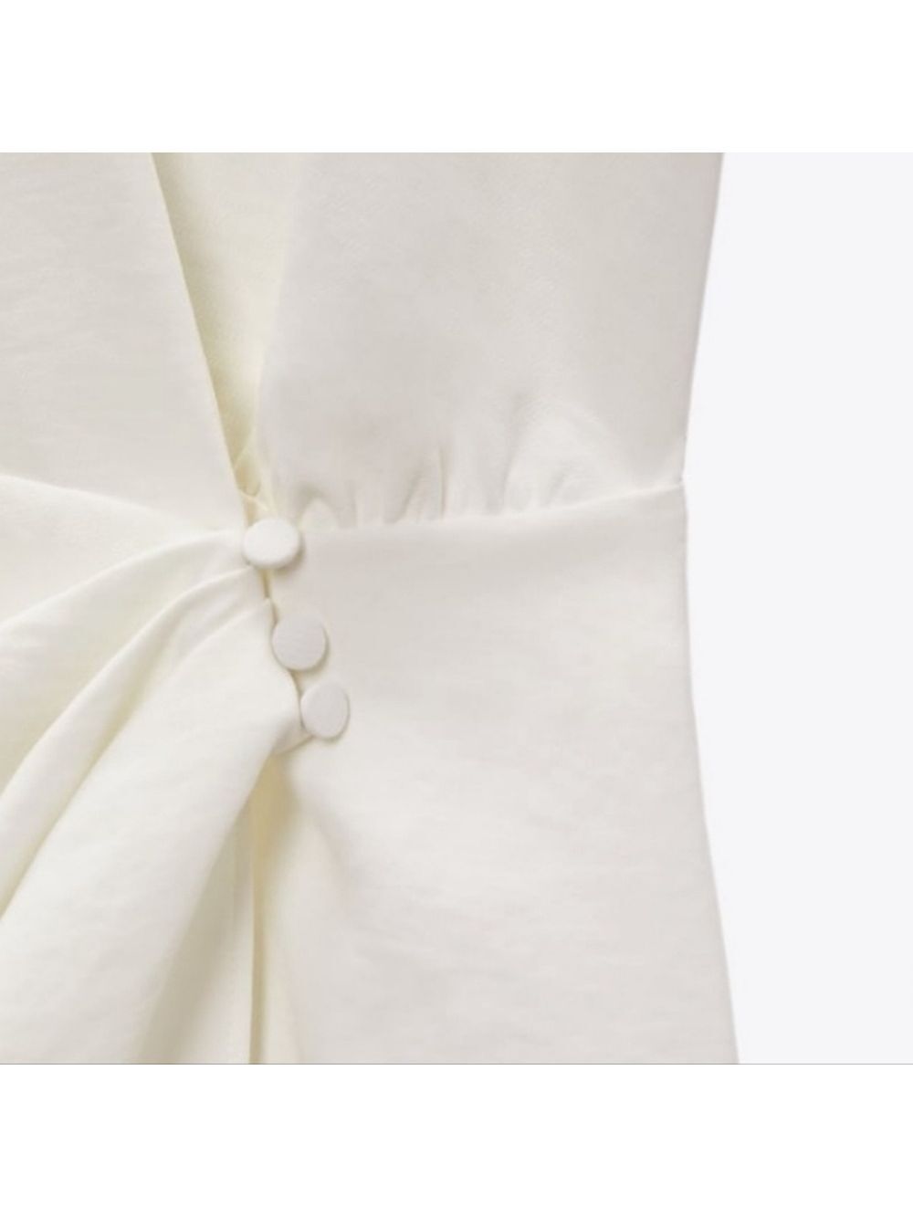 NWT Zara Faux Wrap Front White Dress - Picture 6 of 8